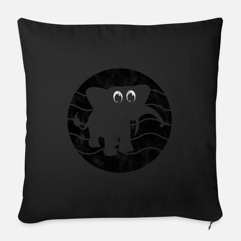 Eléphant éléphant pour enfants - Housse de coussin décorative 45 x 45 cm - noir