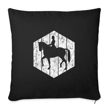 Dressage Dressage Rider Riding Horse - Sofa pillowcase 17,3'' x 17,3'' (45 x 45 cm) - black - Front