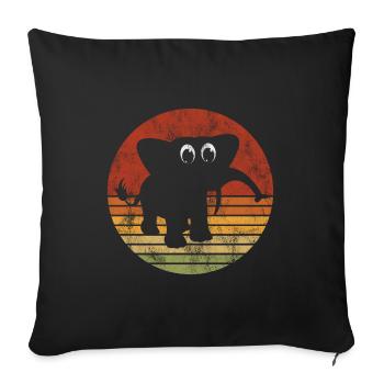 Elefanten Elefant für Kinder - Sofakissenbezug 45 x 45 cm - Schwarz - Vorne