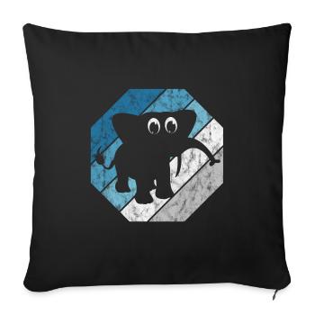 Elefanten Elefant für Kinder - Sofakissenbezug 45 x 45 cm - Schwarz - Vorne