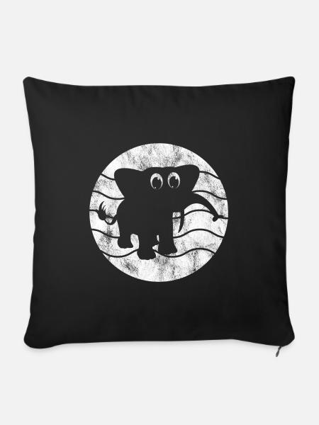Elefanten Elefant für Kinder - Sofakissenbezug 45 x 45 cm - Schwarz
