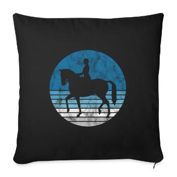 Dressage Cavalier de dressage Cheval d’équitation - Housse de coussin décorative 45 x 45 cm - noir - Devant
