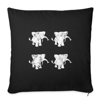 Eléphant éléphant pour enfants - Housse de coussin décorative 45 x 45 cm - noir - Devant