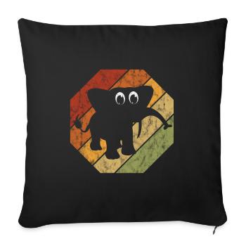 Eléphant éléphant pour enfants - Housse de coussin décorative 45 x 45 cm - noir - Devant