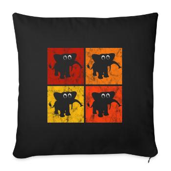 Eléphant éléphant pour enfants - Housse de coussin décorative 45 x 45 cm - noir - Devant