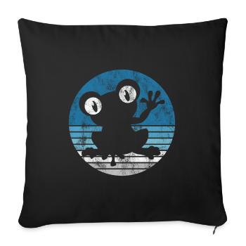 Frog Frogs Gift for Kids Funny Funny - Sofa pillowcase 17,3'' x 17,3'' (45 x 45 cm) - black - Front