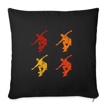 Skateboarder Skateboard Skater Skate Skateing - Housse de coussin décorative 45 x 45 cm - noir - Devant