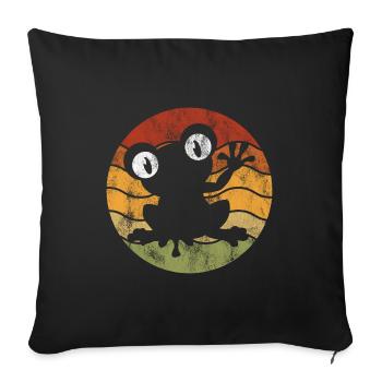 Frosch Frösche Geschenk für Kinder Lustig Witzig - Sofakissenbezug 45 x 45 cm - Schwarz - Vorne