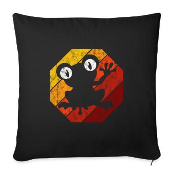 Frosch Frösche Geschenk für Kinder Lustig Witzig - Sofakissenbezug 45 x 45 cm - Schwarz - Vorne
