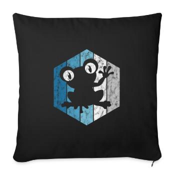 Frog Frogs Gift for Kids Funny Funny - Sofa pillowcase 17,3'' x 17,3'' (45 x 45 cm) - black - Front