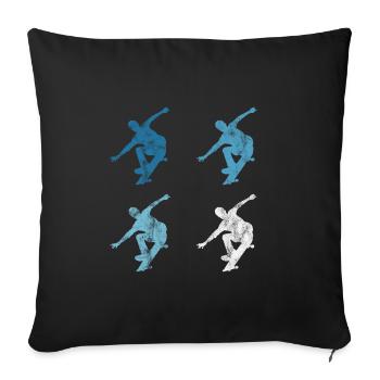 Skateboarder Skateboard Skater Skate Skateing - Housse de coussin décorative 45 x 45 cm - noir - Devant