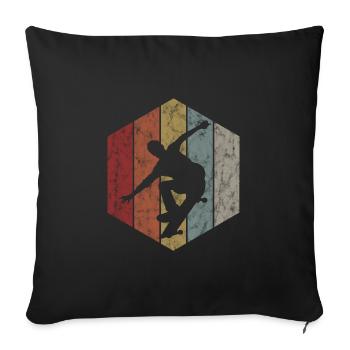 Skateboarder Skateboard Skater Skate Skateing - Housse de coussin décorative 45 x 45 cm - noir - Devant