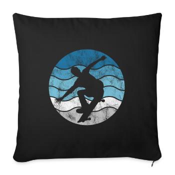 Skateboarder Skateboard Skater Skate Skateing - Housse de coussin décorative 45 x 45 cm - noir - Devant