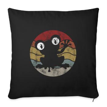 Frog Frogs Gift for Kids Funny Funny - Sofa pillowcase 17,3'' x 17,3'' (45 x 45 cm) - black - Front