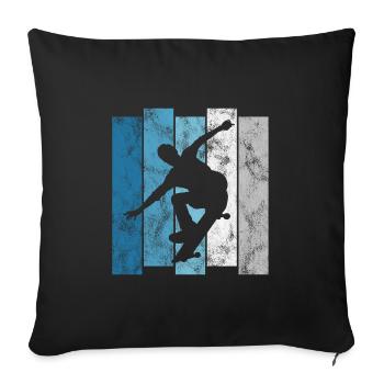 Skateboarder Skateboard Skater Skate Skateing - Housse de coussin décorative 45 x 45 cm - noir - Devant