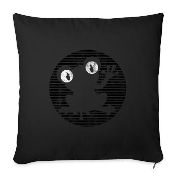 Frosch Frösche Geschenk für Kinder Lustig Witzig - Sofakissenbezug 45 x 45 cm - Schwarz - Vorne
