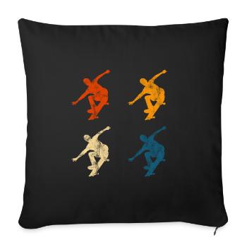 Skateboarder Skateboard Skater Skate Skateing - Housse de coussin décorative 45 x 45 cm - noir - Devant