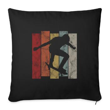 Skateboarder Skateboard Skater Skate Skateing - Sofa pillowcase 17,3'' x 17,3'' (45 x 45 cm) - black - Front