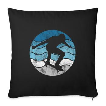Skateboarder Skateboard Skater Skate Skateing - Housse de coussin décorative 45 x 45 cm - noir - Devant