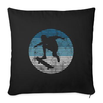 Skateboarder Skateboard Skater Skate Skateing - Sofa pillowcase 17,3'' x 17,3'' (45 x 45 cm) - black - Front