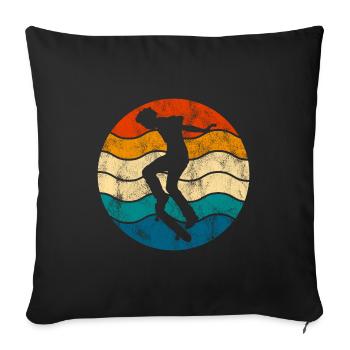 Skateboarder Skateboard Skater Skate Skateing - Sofakissenbezug 45 x 45 cm - Schwarz - Vorne
