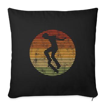 Skateur Skateboard Skateur Skater Skate - Housse de coussin décorative 45 x 45 cm - noir - Devant