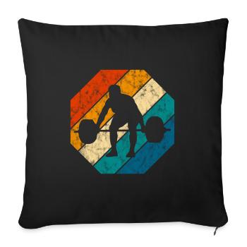 Musculation Bodybuilder GYM Fitnessstudio Retro - Housse de coussin décorative 45 x 45 cm - noir - Devant