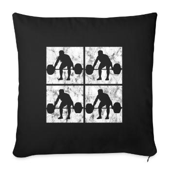 Bodybuilding Bodybuilder GYM Fitnessstudio Retro - Sofakissenbezug 45 x 45 cm - Schwarz - Vorne