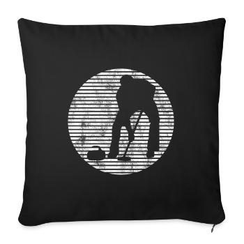Curling sur glace Curling Retro Cadeau - Housse de coussin décorative 45 x 45 cm - noir - Devant