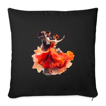 The Paso Doble is an impressive dance form - Sofa pillowcase 17,3'' x 17,3'' (45 x 45 cm) - black - Front