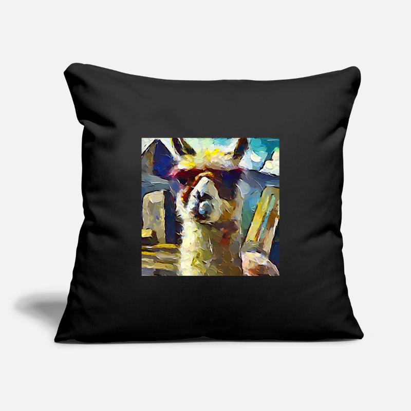 Abstraktes farbiges Ölgemälde eines Lamas Sofakissenbezug 45 x 45 cm