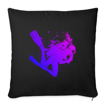 Damen Free Dive Diver Scuba Diver Taucher - Sofakissenbezug 45 x 45 cm - Schwarz - Vorne
