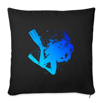Plongeuse Libre Scuba Diver Femmes Scuba Diver - Housse de coussin décorative 45 x 45 cm - noir - Devant