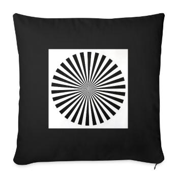 Illusion d’optique radiale - Housse de coussin décorative 45 x 45 cm - noir - Devant
