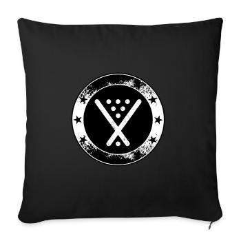 Poolbillard Emblem - Symbol Billard Queue Snooker - Sofakissenbezug 45 x 45 cm - Schwarz - Vorne