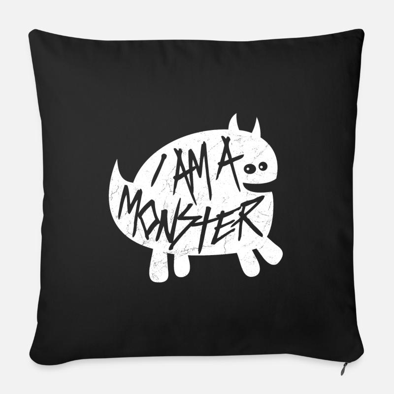 Ich bin ein Monster - Halloween Geist Horror Spass - Sofakissenbezug 45 x 45 cm - Schwarz