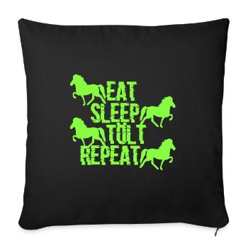 Icelandic Horse: Icelandic Horse Horse Pony Merch - Sofa pillowcase 17,3'' x 17,3'' (45 x 45 cm) - black - Front
