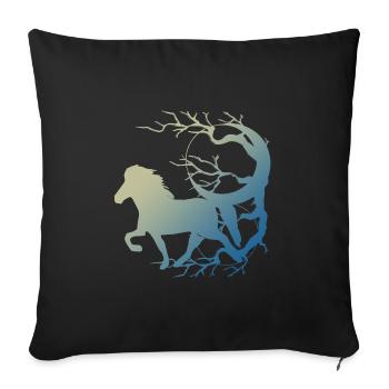 Icelandic Horse: Icelandic Horse Horse Pony Merch - Sofa pillowcase 17,3'' x 17,3'' (45 x 45 cm) - black - Front
