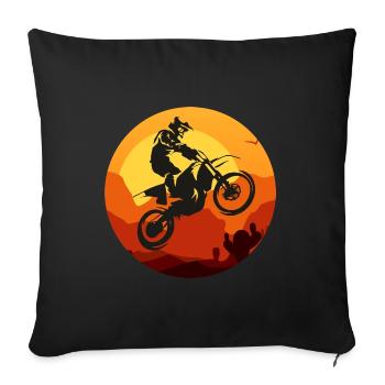 Motocross - Sofa pillowcase 17,3'' x 17,3'' (45 x 45 cm) - black - Front
