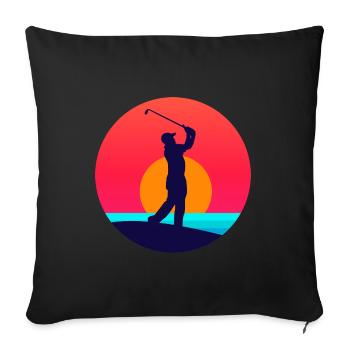 golf - Sofa pillowcase 17,3'' x 17,3'' (45 x 45 cm) - black - Front