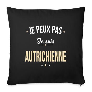 Je peux pas je suis Autrichienne - Housse de coussin décorative 45 x 45 cm - noir - Devant