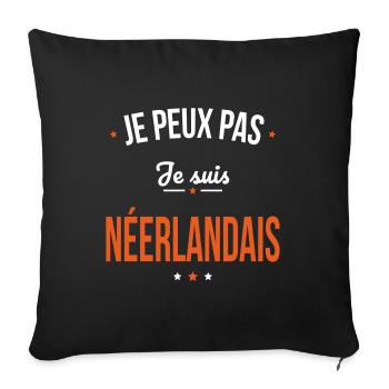 Je peux pas je suis Néerlandais - Housse de coussin décorative 45 x 45 cm - noir - Devant