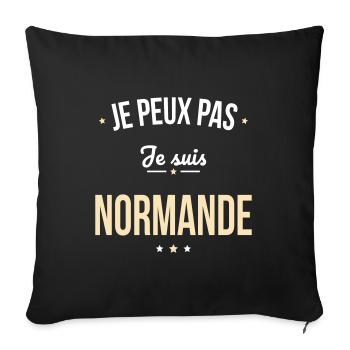 Je peux pas je suis Normande - Housse de coussin décorative 45 x 45 cm - noir - Devant