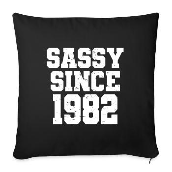 Sassy Since 1982 Funny 40th Birthday Men & Women - Sofa pillowcase 17,3'' x 17,3'' (45 x 45 cm) - black - Front