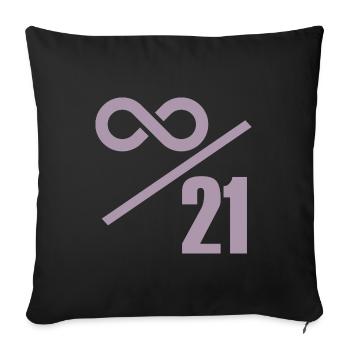 Bitcoin 21 Million Limit – Infinitely Valuable - Sofa pillowcase 17,3'' x 17,3'' (45 x 45 cm) - black - Front