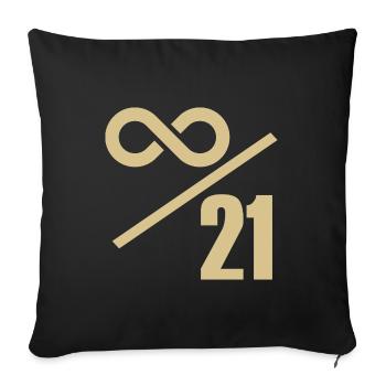 Bitcoin 21 Million Limit - Infinitely Valuable - Sofa pillowcase 17,3'' x 17,3'' (45 x 45 cm) - black - Front