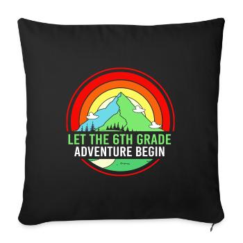 6ème - Housse de coussin décorative 45 x 45 cm - noir - Devant