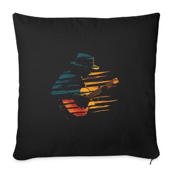 Guitar guitarist retro vintage - Sofa pillowcase 17,3'' x 17,3'' (45 x 45 cm) - black - Front