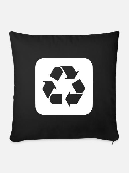 recycle [white] - Sofakissenbezug 45 x 45 cm - Schwarz