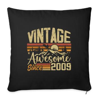 Vintage 2009 Retro Birthday Gift 2009 - Sofa pillowcase 17,3'' x 17,3'' (45 x 45 cm) - black - Front